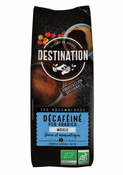 Caffè macinato delicato decaffeinato 100% Arabica biologico