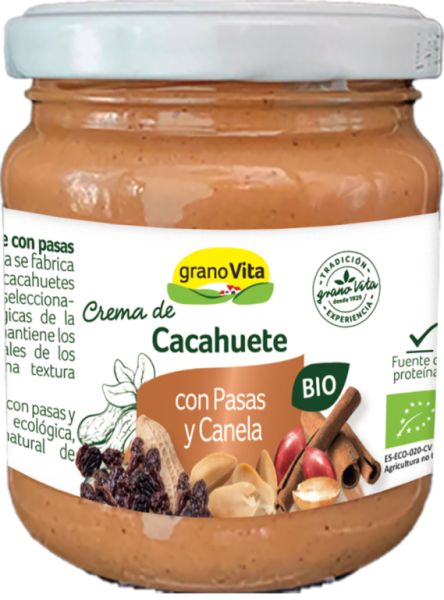 Beurre de Cacahuète Bio aux Raisins Secs et Cannelle 175 g