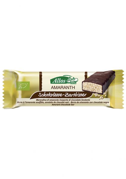 Amaranth bar med ekologisk mörk choklad 25 gram