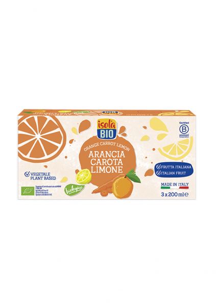 Organic Orange, Carrot and Lemon Juice 3 x 200 ml