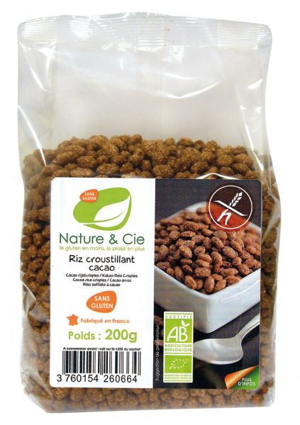 ARRÒS INFLAT AMB XOCOLATA SENSE GLUTEN BIO 200 gr