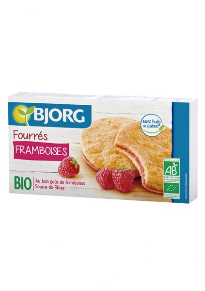 BIO Frambozen Gevulde Koekjes 175 g - BJORG