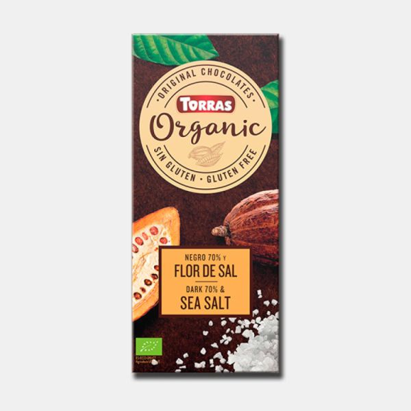 Chocolate Negro 70 % Cacao y Flor de Sal 100 g