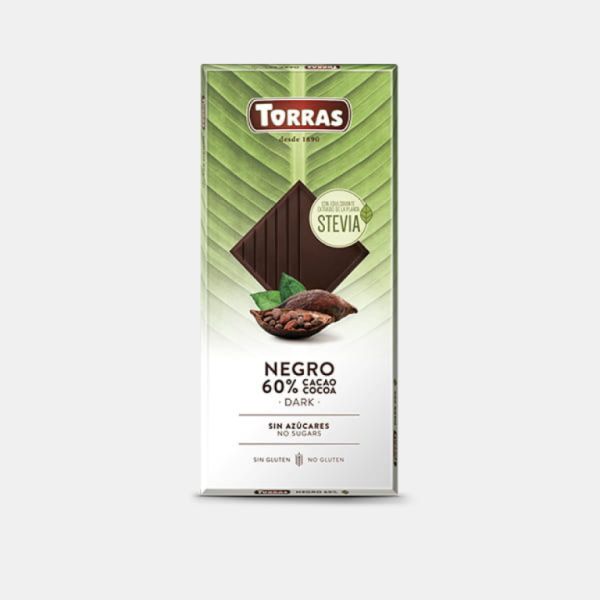 Stevia Chocolat Noir 60% Cacao 100 g - TORRAS