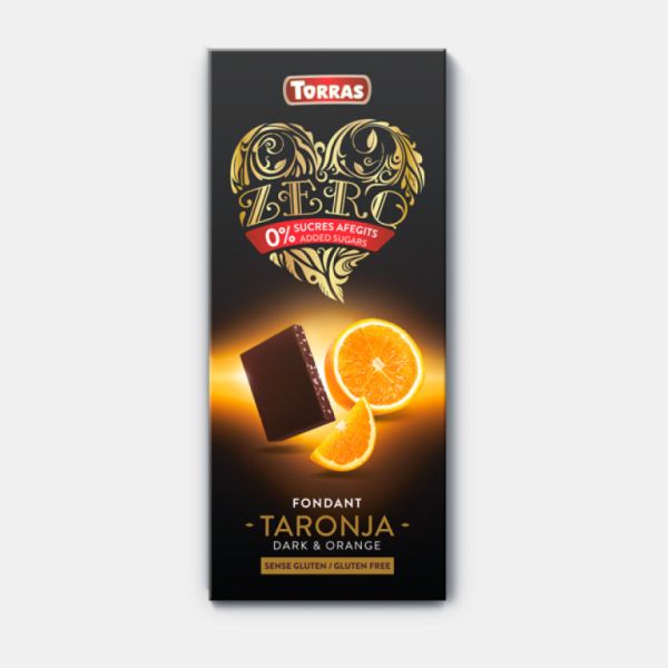 Chocolate Amargo Zero com Laranja 125 g - TORRAS