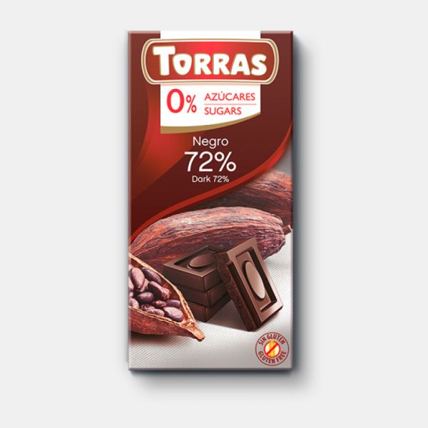 Chocolat Noir 72% Cacao 75 g - TORRAS