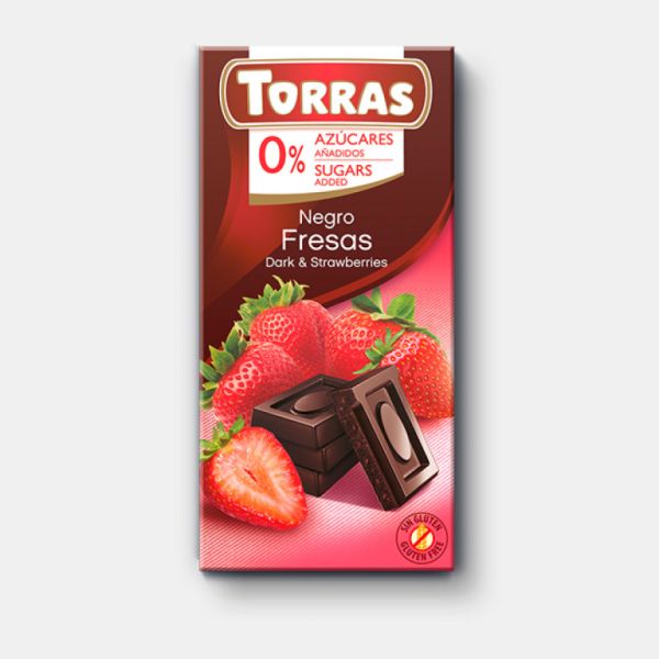 Chocolat Noir à la Fraise 75 g - TORRAS