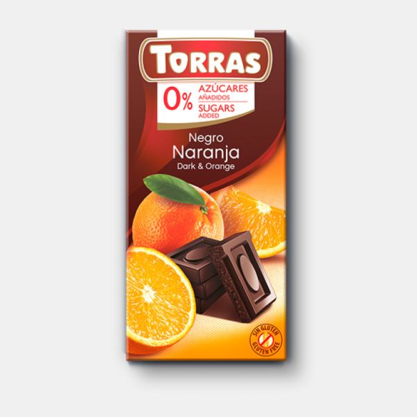 Chocolat noir à l'orange et édulcorant 75 g