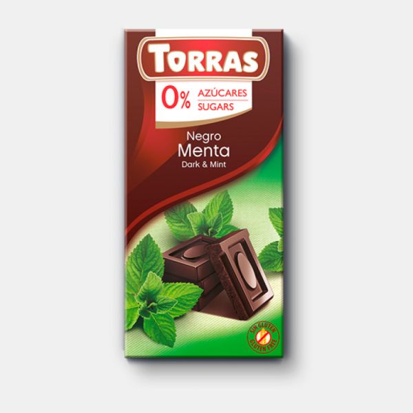 Chocolat noir à la menthe et édulcorant 75 g