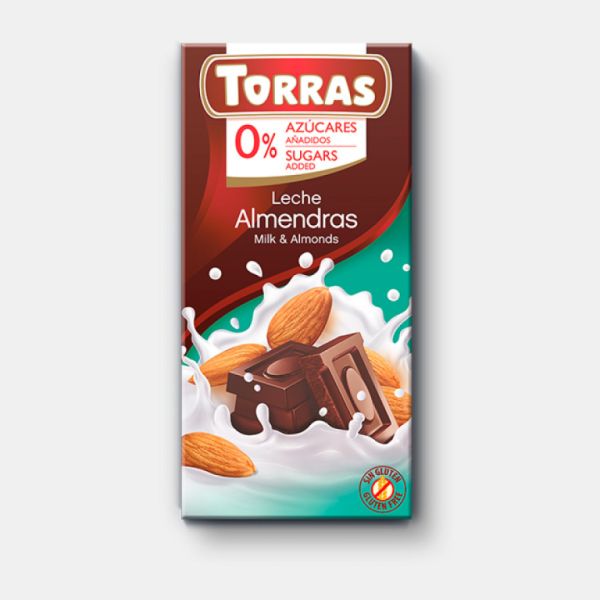 Cioccolato al Latte e Mandorle 75 g - TORRAS