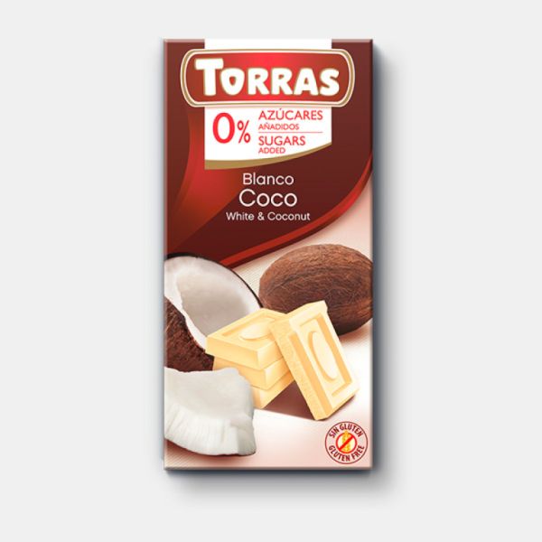 Cioccolato Bianco al Cocco 75 g - TORRAS