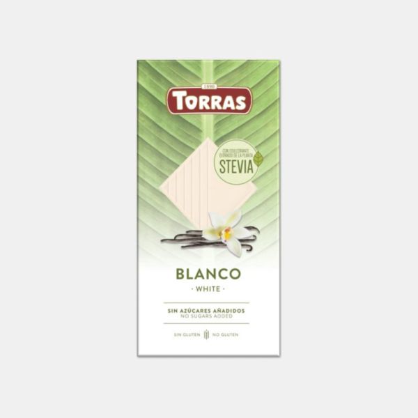 Cioccolato Bianco Alla Stevia 100 g - TORRAS