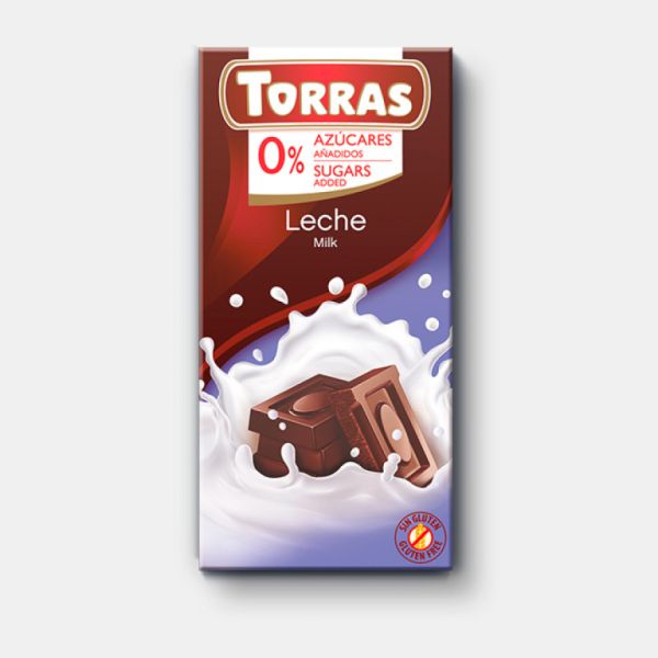 Milk Chocolate with Sweetener 75 g - TORRAS