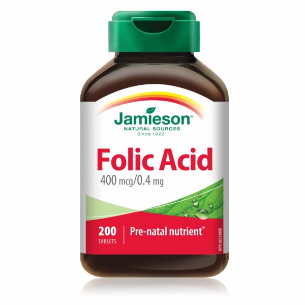 Acide folique 400 mg 200 comprimés - JAMIESON