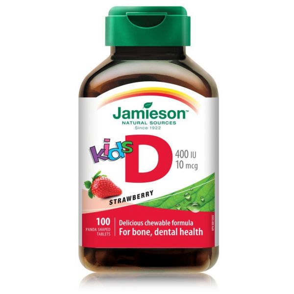 Vitamin D3 400 iu / 25 mcg Strawberry 100 tablets (children)