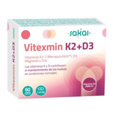 Buy SAKAI Vitexmin K2 and D3 60 Vegetable Capsules From From 18,94€