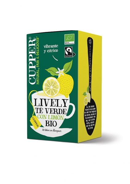 Chá verde com limão BIO 20 sachês - CUPPER