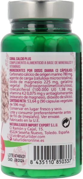 Coral Calcium Plus 90 cápsulas vegetais Img 3