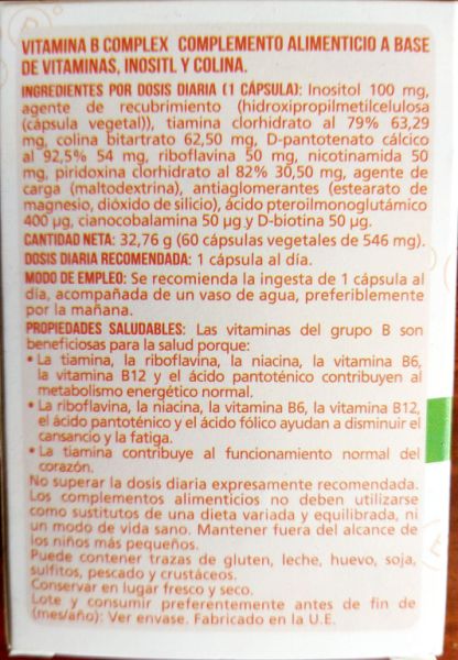 Complesso vitaminico B 60 capsule vegetali Img 2