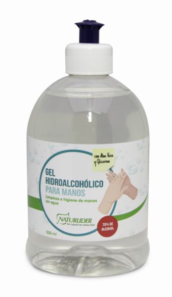 GEL HIDROALCOÓLICO NATURLIDER PROTETOR DE MÃOS ALOE 500 ml