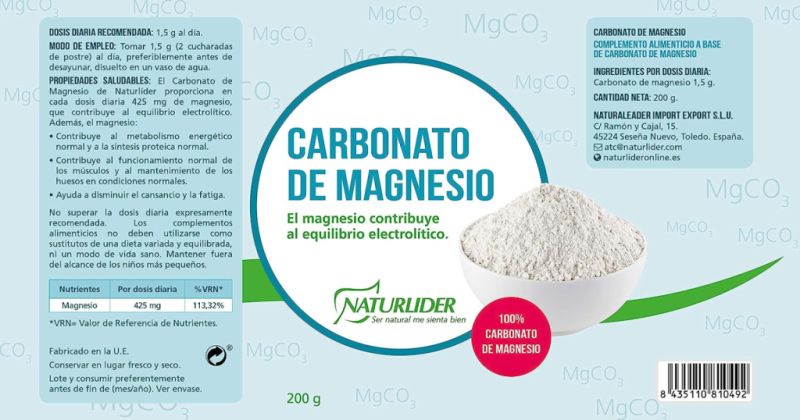 Carbonat Magnesi 150 g - NATURLIDER Img 2