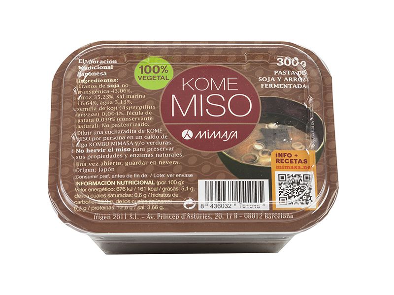 Kome Miso 300 g Não Pasteurizado - MIMASA