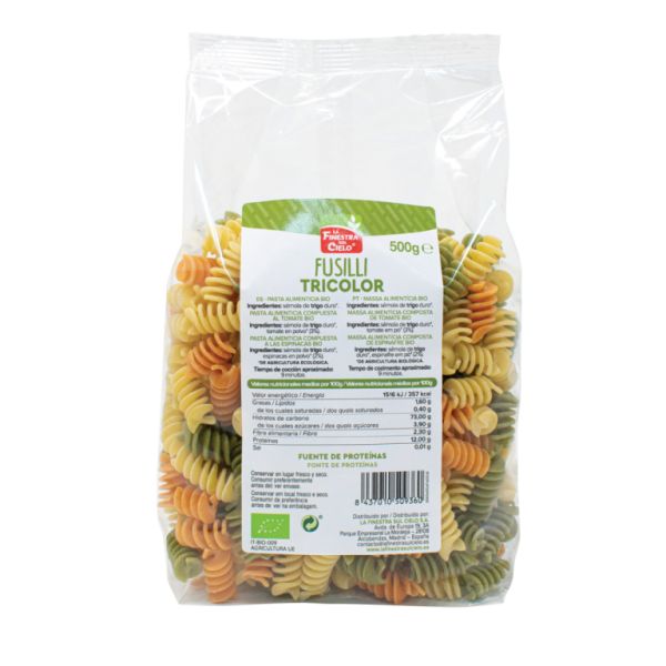 Biologische Driekleurige Fusilli 500g