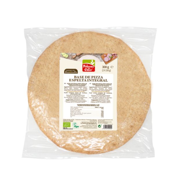 Whole Wheat Spelled Pizza Base (2 Bases) Organic 300g