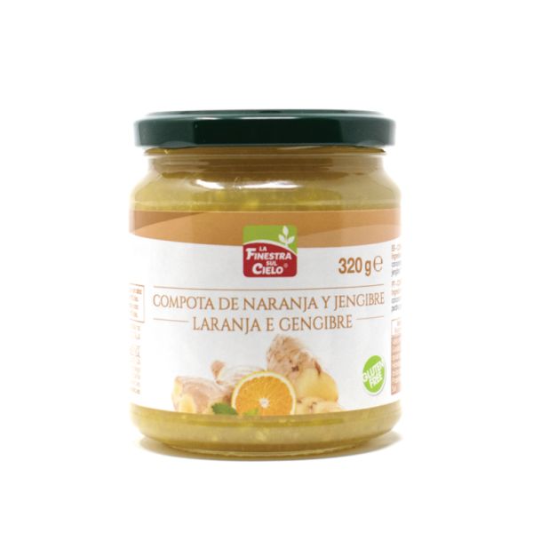 Biologische sinaasappel- en gembercompote 320g