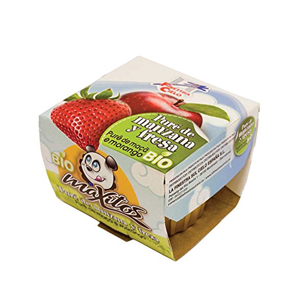 Apple and Strawberry Puree Maxitos Bio 200 g