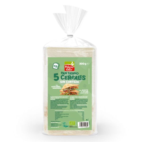 Pa de Motlle Tendre 5 Cereals sense Escorça 300 g