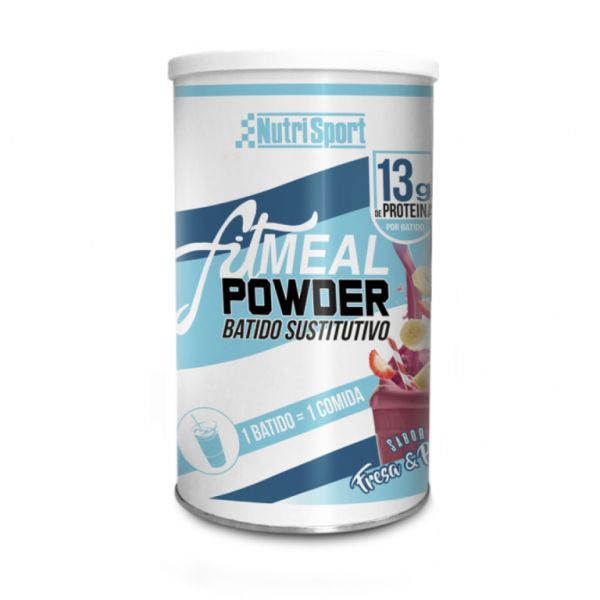 FIT MEAL POWDER FRESA-PLATANO 300 gr 6 DOSIS