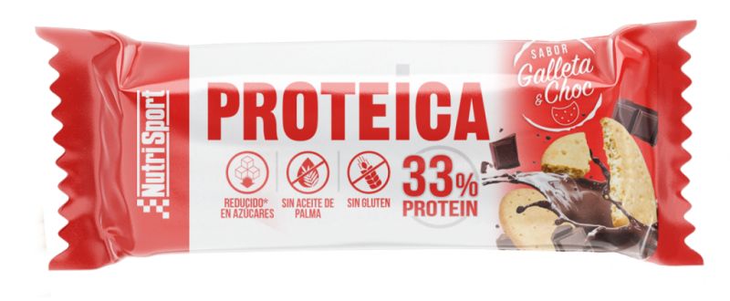 Barra de proteína de biscoito e chocolate