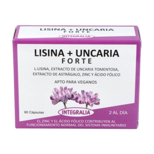 Lisina Uncaris Forte 60 cápsulas - INTEGRALIA