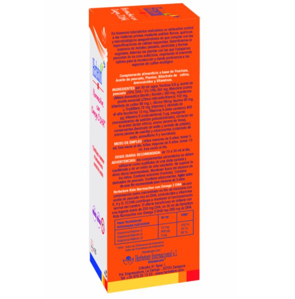 Herbetom Kids Normactieve Siroop 250 ml - BIOSERUM Img 2