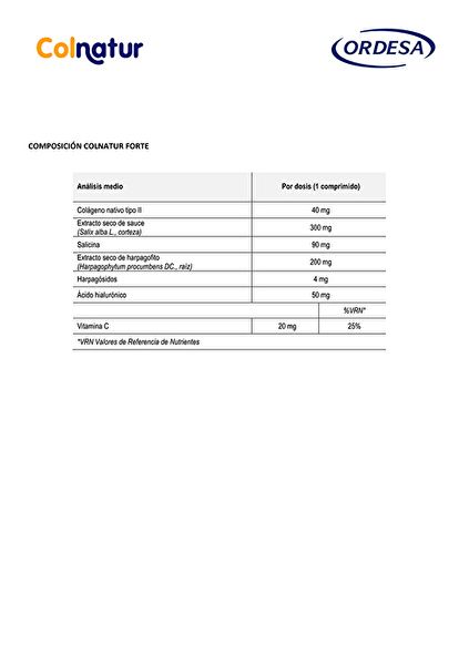 Colnatur Forte 30 Comp - ORDESA Img 2