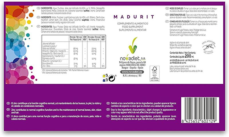 Madurit 20 Frascos 10 ml - NOVADIET Img 2