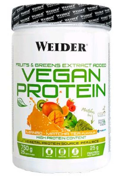 VEGAN PROTEIN MANGO MATCHA 750 g - WEIDER