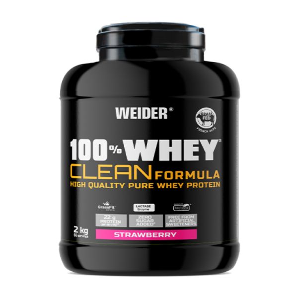 100% Whey Clean Protein Aardbei 2 kg - WEIDER