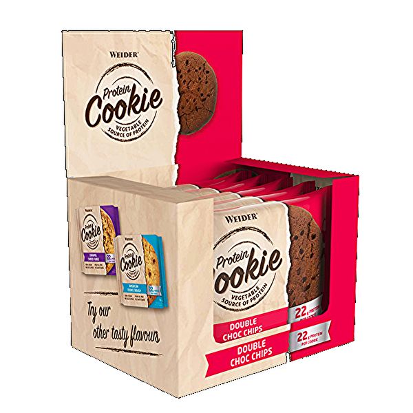 BOX OF 12 UNITS. PROTEIN COOKIE DOUBLE CHOCO CHIP 90 g