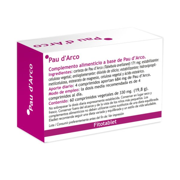 Pau de Arco Fitotablet 60 Tablets - ELADIET Img 2