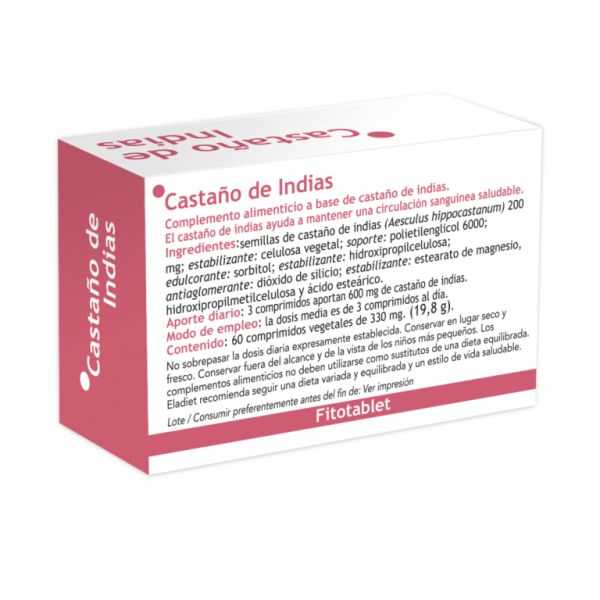 Rosskastanie Fitotablet 60 Tabletten - ELADIET Img 2