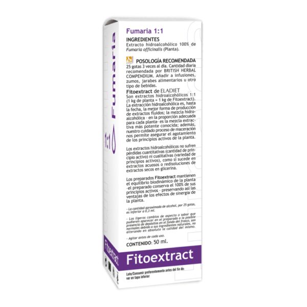 Fumaria Fytoextract 50 ml - ELADIET Img 2