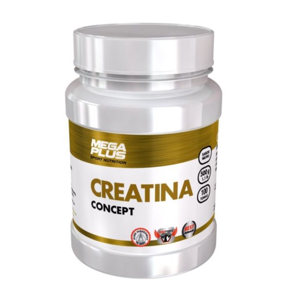 Concetto di creatina 500 g - MEGA PLUS