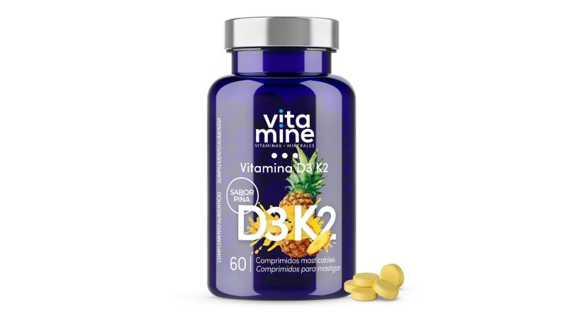 Vitaminas D3 e K2 60 comprimidos mastigáveis