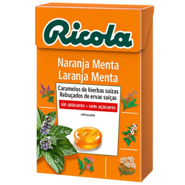 Ricola Caramello Senza Zucchero Arancia 50 g. Rinfresca la bocca e la gola