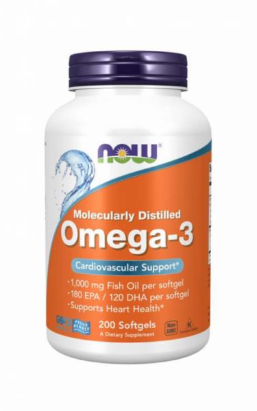 OMEGA 3 1000 mg 200 Parels - NOW