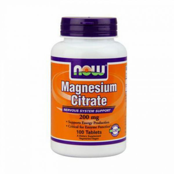 CITRATE DE MAGNÉSIUM 200 mg 100 Comprimés - NOW