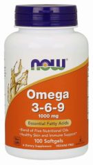 Comprar NOW OMEGA 3-6-9 1000 mg 100 Pérolas ORIGEM VEGETAL Por 23,23€