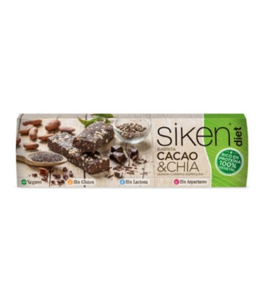 Cocoa and Chia Vegetable Protein Bar 36 g Box 24 Units